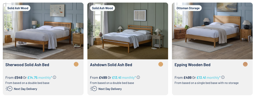 simba wooden bed options